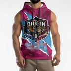 QLD Maroons and NSW Blues Personalised Sleeveless Hoodie Cockroaches Cane Toads Together