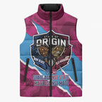 QLD Maroons and NSW Blues Personalised Sleeveless Puffer Jacket Cockroaches Cane Toads Together