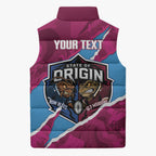 QLD Maroons and NSW Blues Personalised Sleeveless Puffer Jacket Cockroaches Cane Toads Together