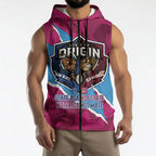 QLD Maroons and NSW Blues Personalised Sleeveless Zip Hoodie Cockroaches Cane Toads Together