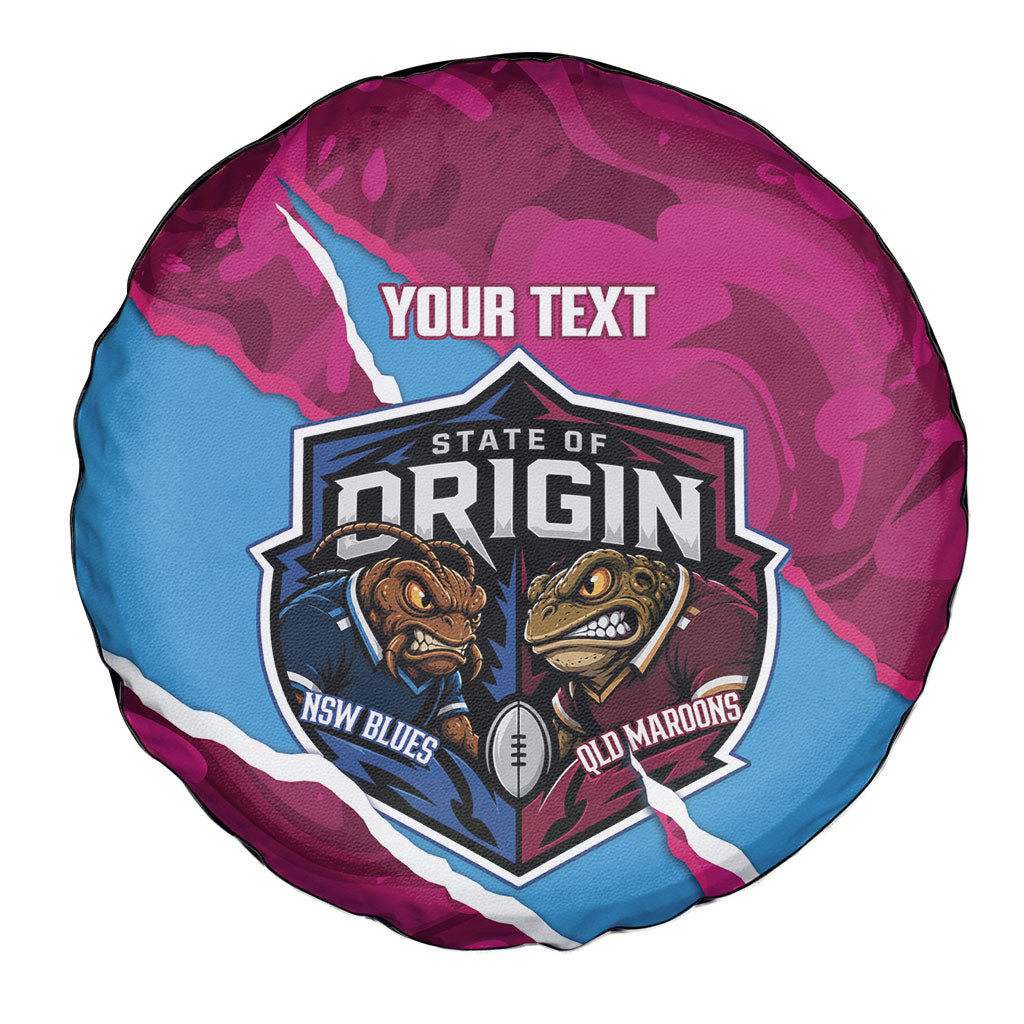 QLD Maroons and NSW Blues Personalised Spare Tire Cover Cockroaches Cane Toads Together