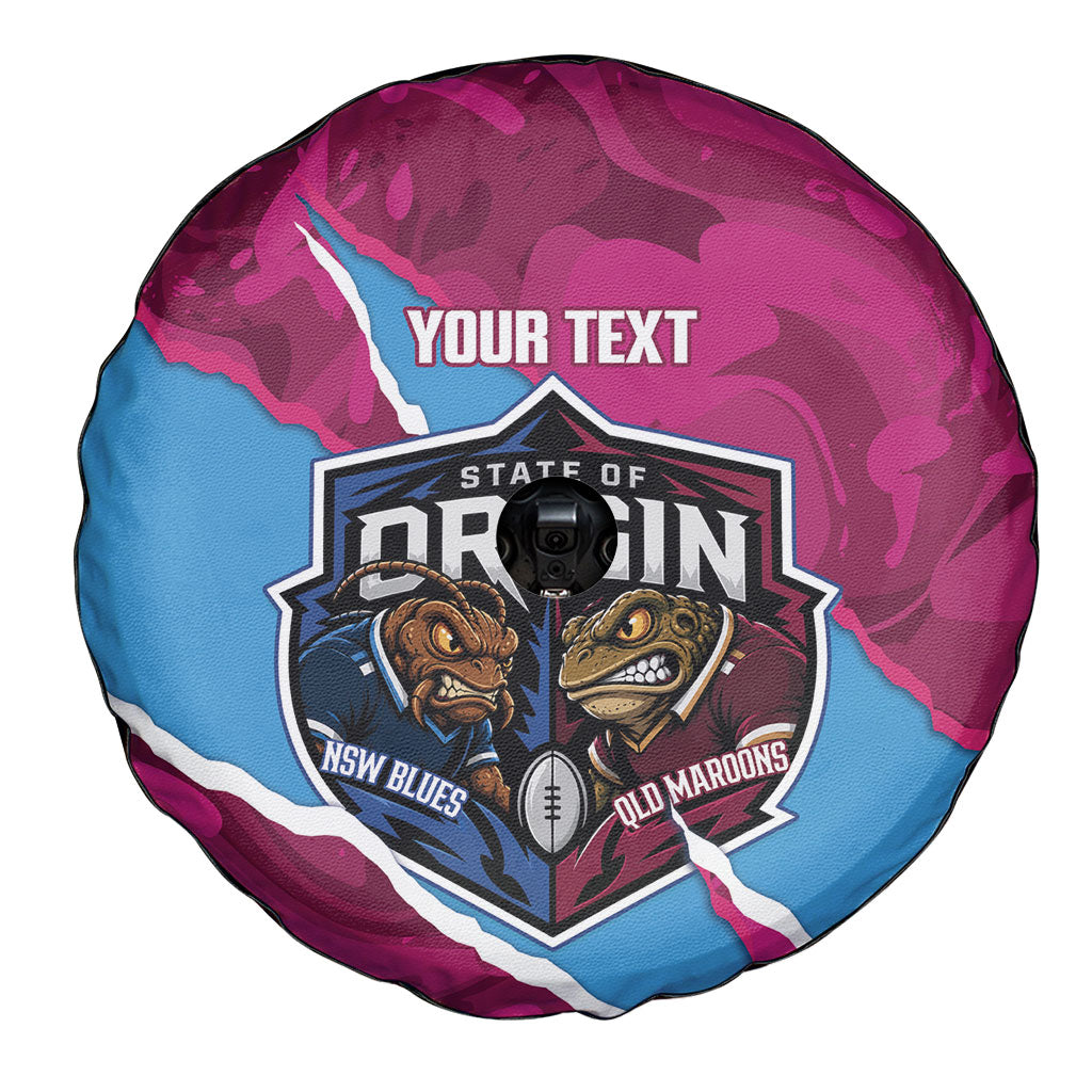 QLD Maroons and NSW Blues Personalised Spare Tire Cover Cockroaches Cane Toads Together