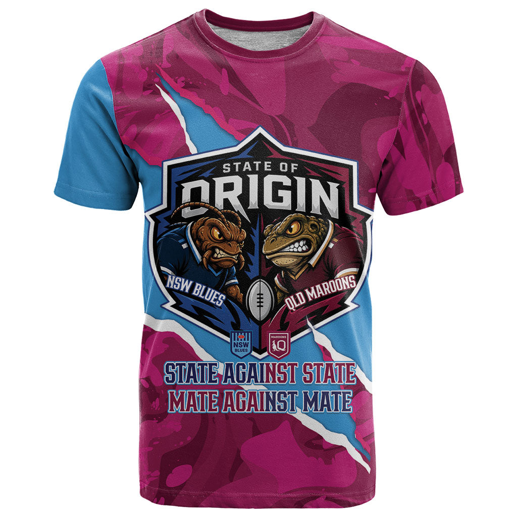 QLD Maroons and NSW Blues Personalised T Shirt Cockroaches Cane Toads Together
