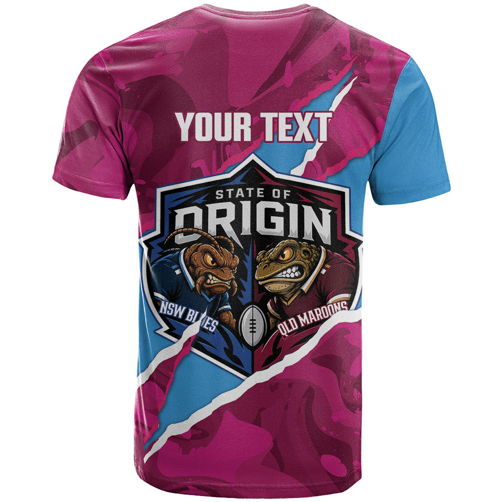QLD Maroons and NSW Blues Personalised T Shirt Cockroaches Cane Toads Together