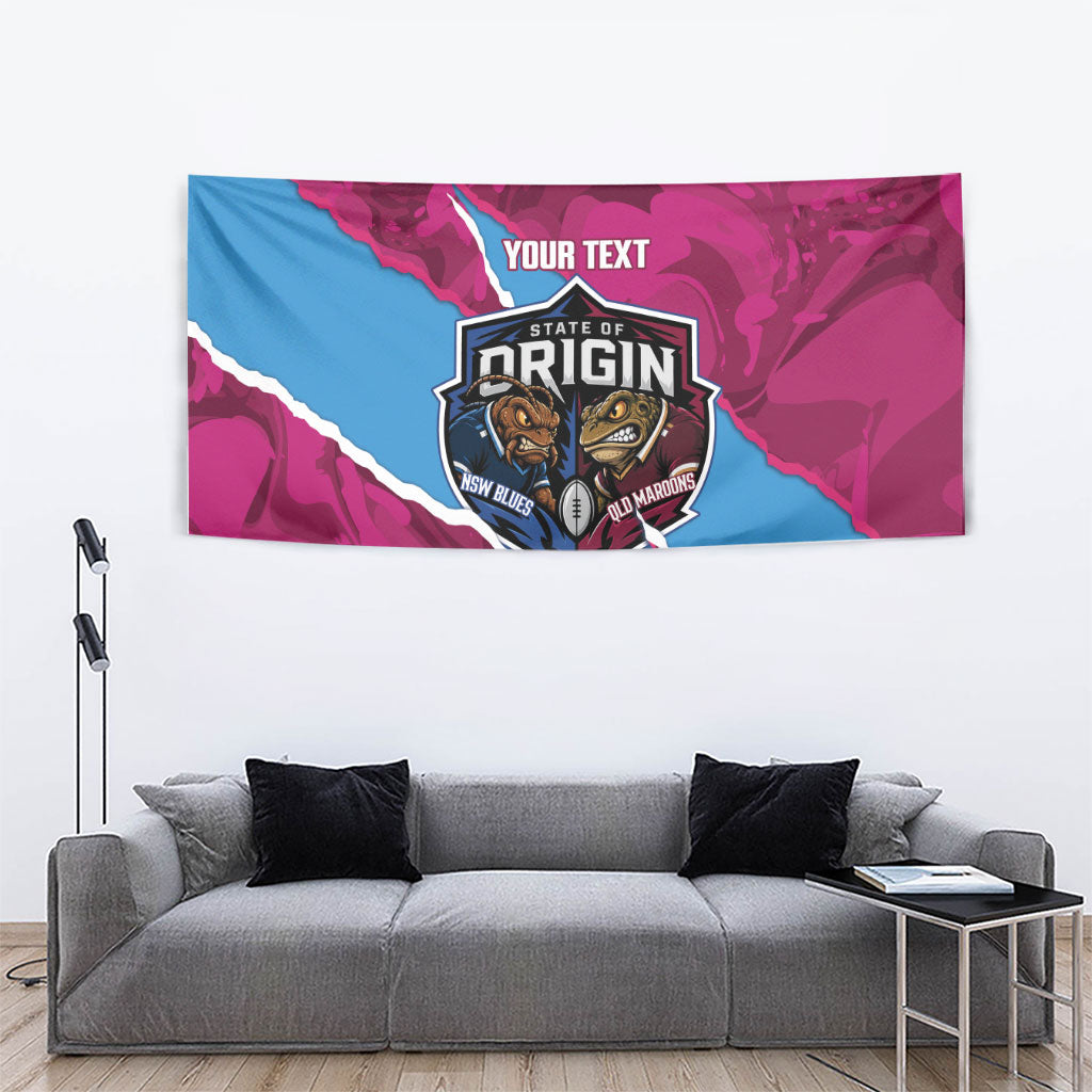 QLD Maroons and NSW Blues Personalised Tapestry Cockroaches Cane Toads Together