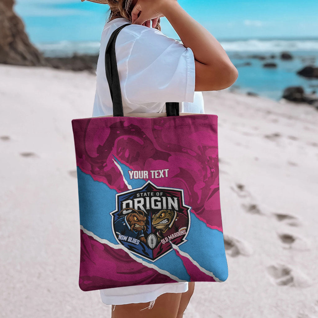 QLD Maroons and NSW Blues Personalised Tote Bag Cockroaches Cane Toads Together
