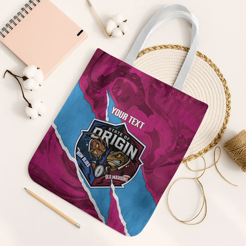 QLD Maroons and NSW Blues Personalised Tote Bag Cockroaches Cane Toads Together