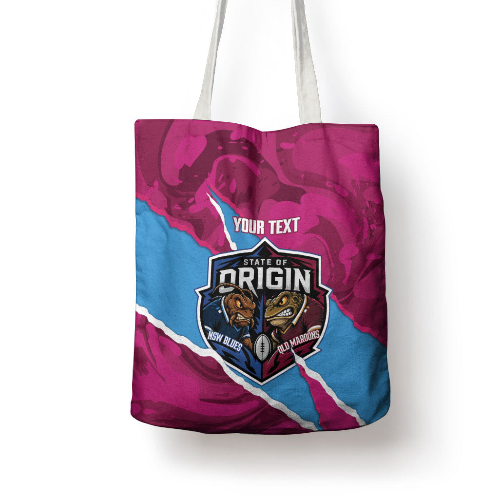 QLD Maroons and NSW Blues Personalised Tote Bag Cockroaches Cane Toads Together