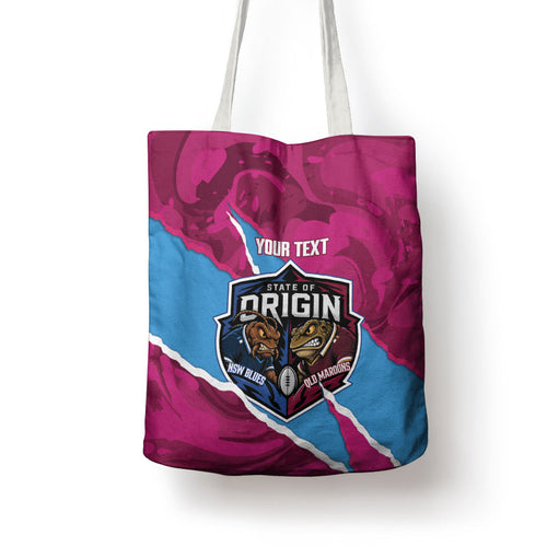 QLD Maroons and NSW Blues Personalised Tote Bag Cockroaches Cane Toads Together