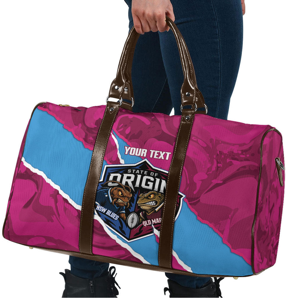 QLD Maroons and NSW Blues Personalised Travel Bag Cockroaches Cane Toads Together