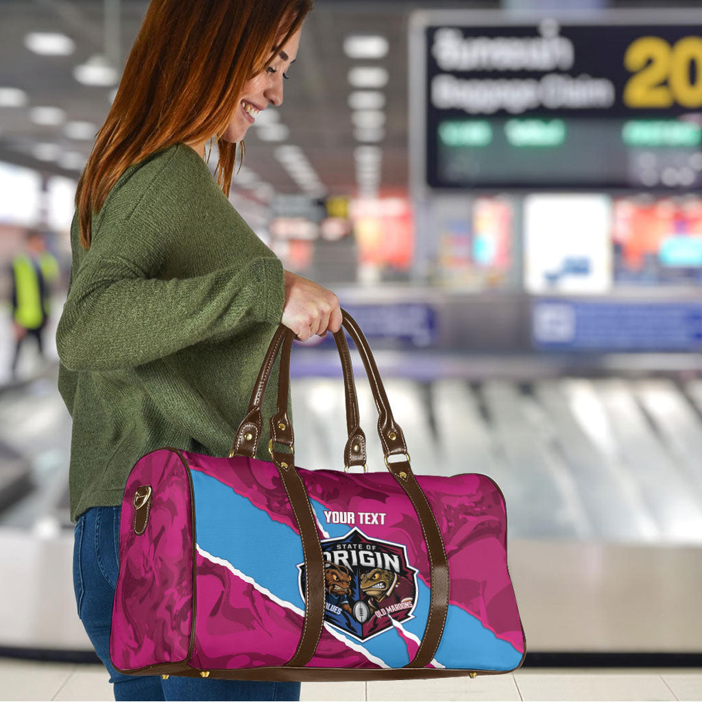 QLD Maroons and NSW Blues Personalised Travel Bag Cockroaches Cane Toads Together