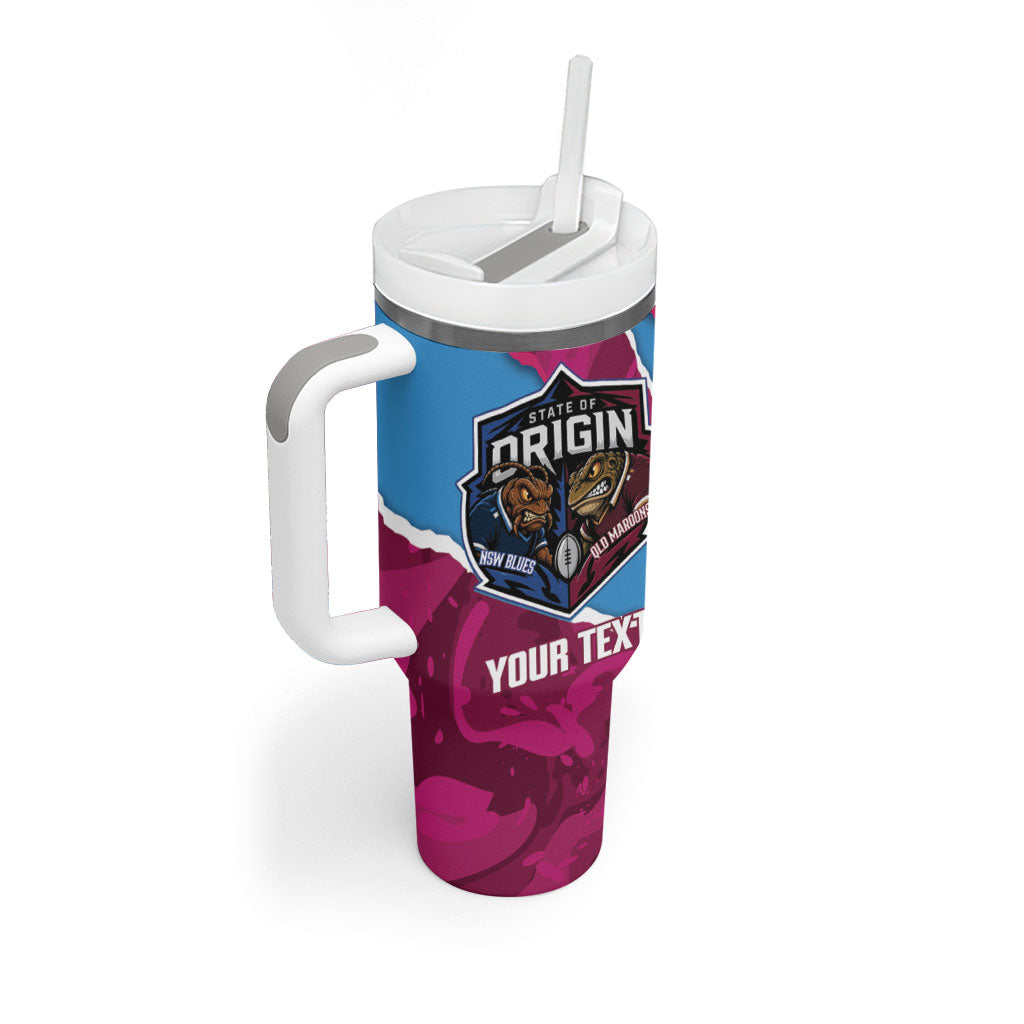 QLD Maroons and NSW Blues Personalised Tumbler With Handle Cockroaches Cane Toads Together