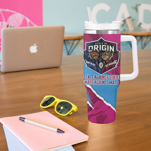 QLD Maroons and NSW Blues Personalised Tumbler With Handle Cockroaches Cane Toads Together
