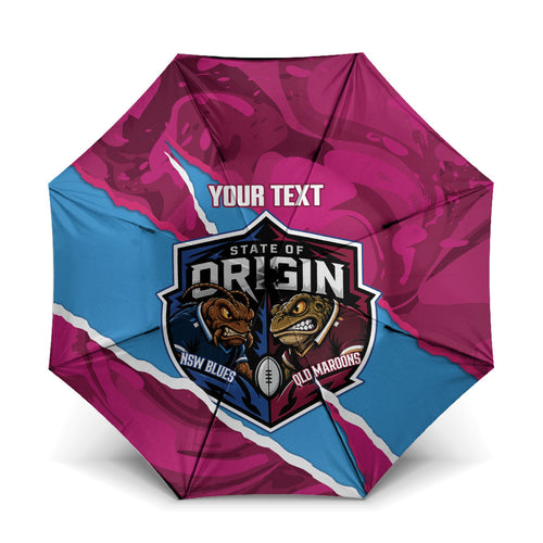 QLD Maroons and NSW Blues Personalised Umbrella Cockroaches Cane Toads Together