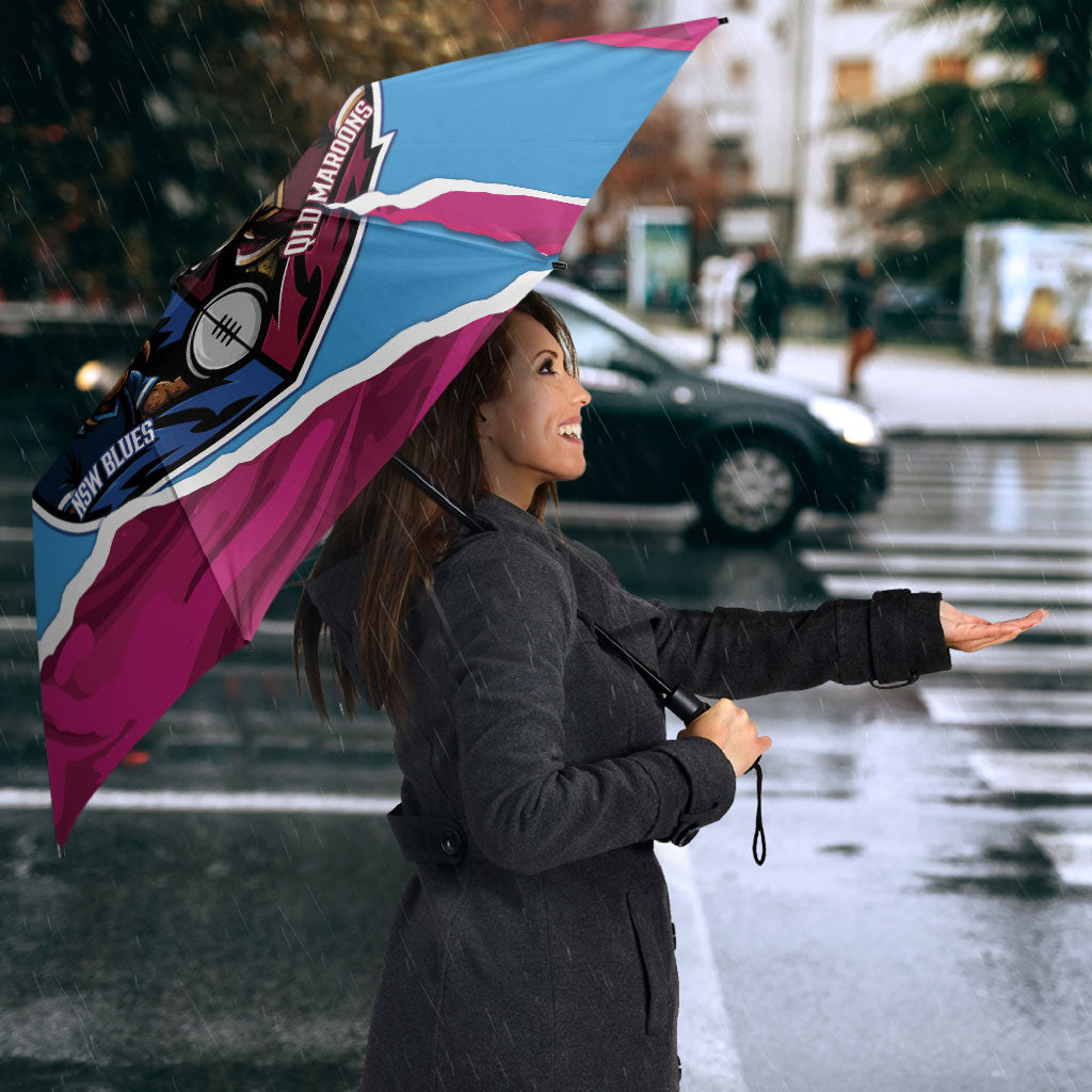 QLD Maroons and NSW Blues Personalised Umbrella Cockroaches Cane Toads Together