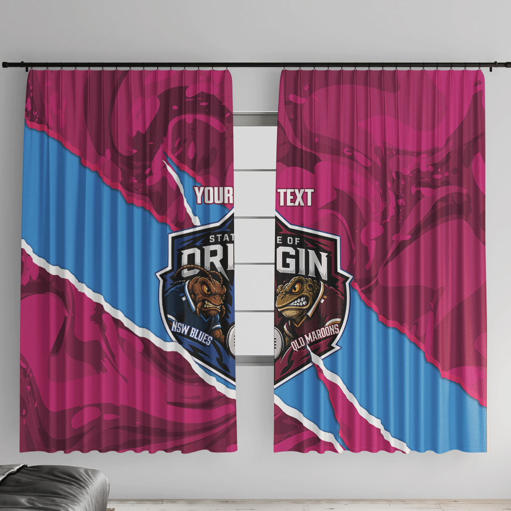 QLD Maroons and NSW Blues Personalised Window Curtain Cockroaches Cane Toads Together