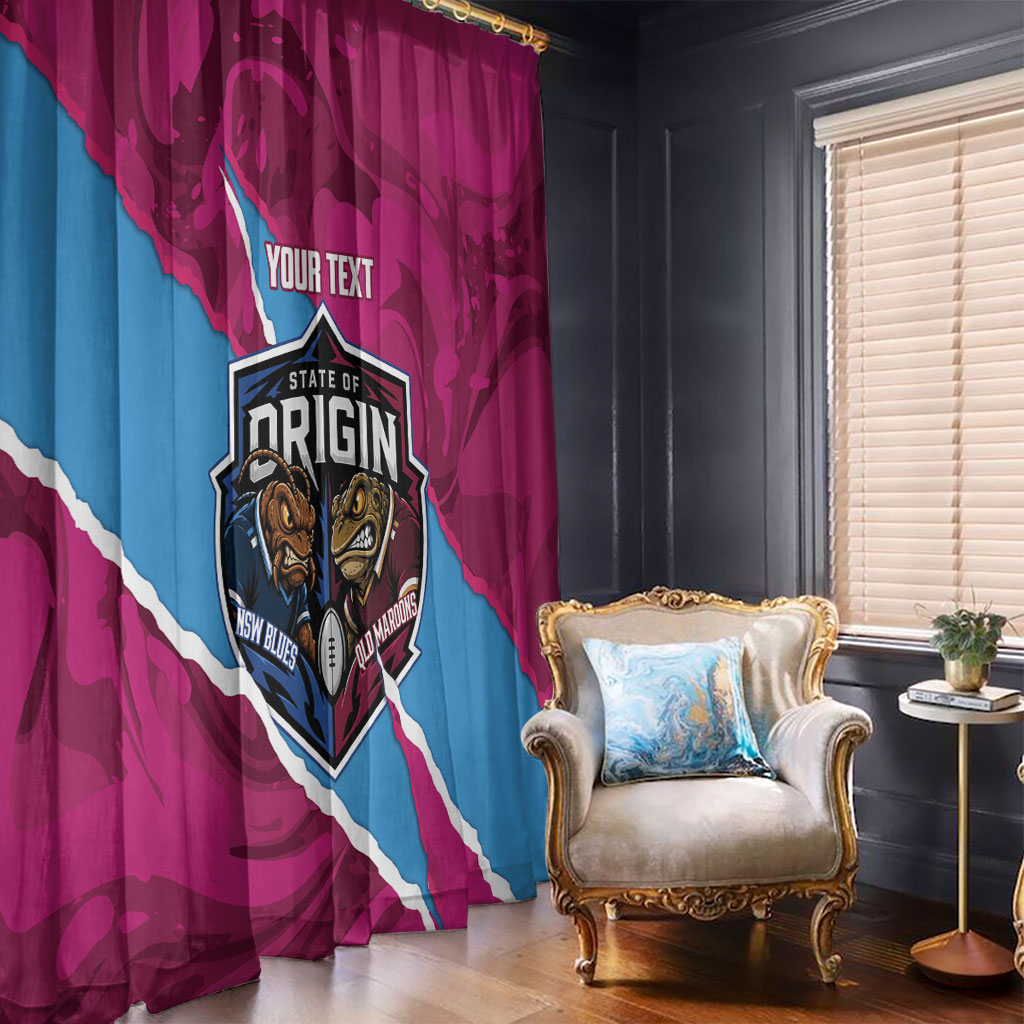 QLD Maroons and NSW Blues Personalised Window Curtain Cockroaches Cane Toads Together