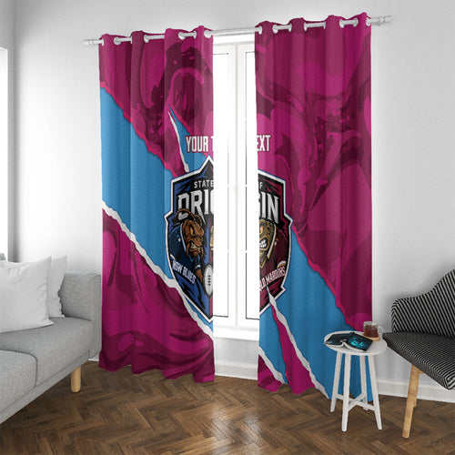 QLD Maroons and NSW Blues Personalised Window Curtain Cockroaches Cane Toads Together