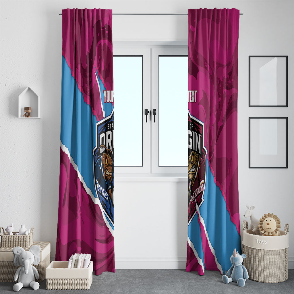 QLD Maroons and NSW Blues Personalised Window Curtain Cockroaches Cane Toads Together
