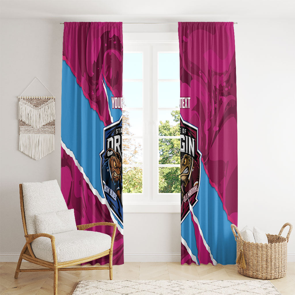 QLD Maroons and NSW Blues Personalised Window Curtain Cockroaches Cane Toads Together