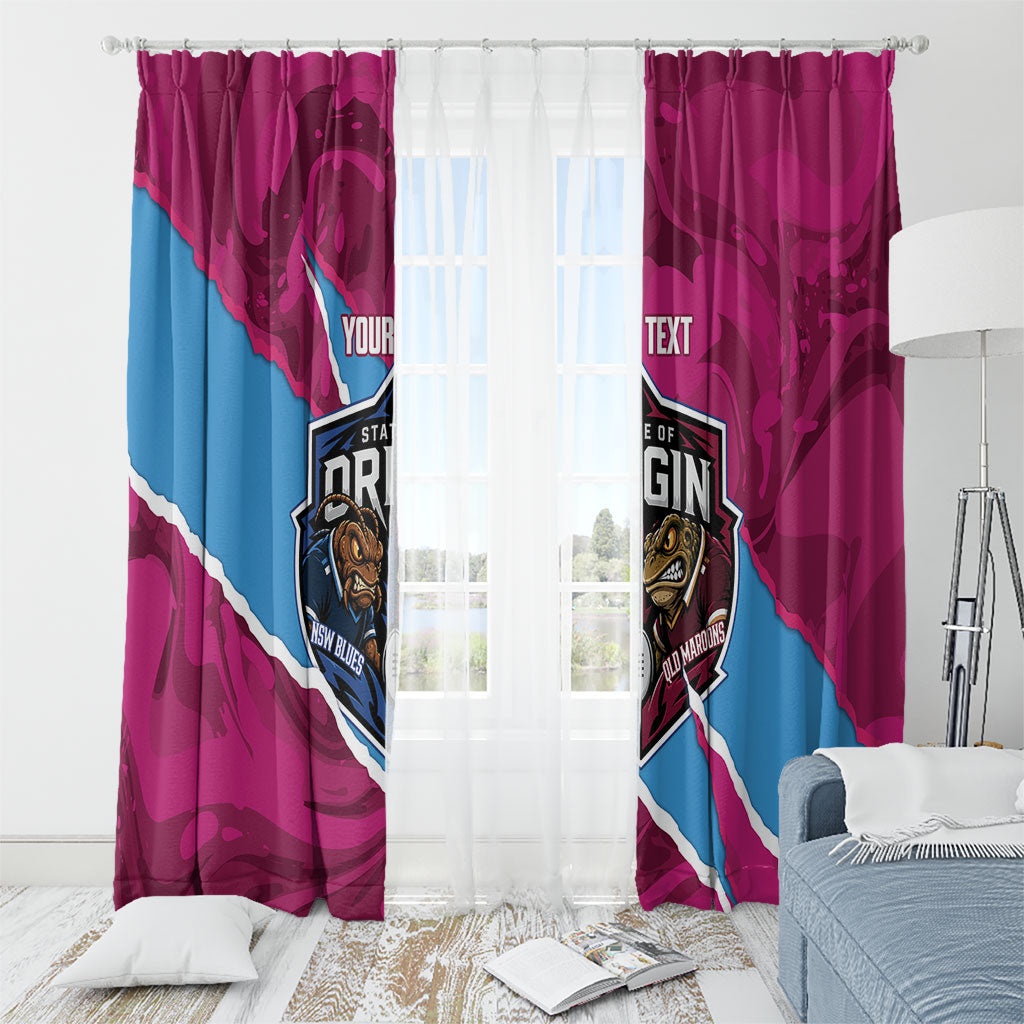 QLD Maroons and NSW Blues Personalised Window Curtain Cockroaches Cane Toads Together