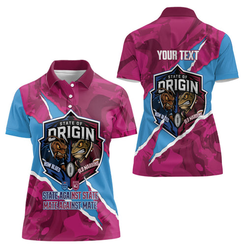 QLD Maroons and NSW Blues Personalised Women Polo Shirt Cockroaches Cane Toads Together