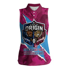 QLD Maroons and NSW Blues Personalised Women Sleeveless Polo Shirt Cockroaches Cane Toads Together