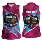 QLD Maroons and NSW Blues Personalised Women Sleeveless Polo Shirt Cockroaches Cane Toads Together