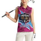QLD Maroons and NSW Blues Personalised Women Sleeveless Polo Shirt Cockroaches Cane Toads Together