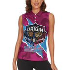 QLD Maroons and NSW Blues Personalised Women Sleeveless Polo Shirt Cockroaches Cane Toads Together
