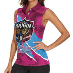 QLD Maroons and NSW Blues Personalised Women Sleeveless Polo Shirt Cockroaches Cane Toads Together