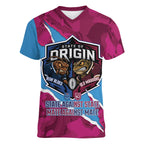 QLD Maroons and NSW Blues Personalised Women V-Neck T-Shirt Cockroaches Cane Toads Together