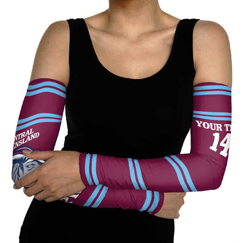 Central Queensland Rugby Custom Arm Sleeves Go Capras Sporty Style - Aussie Hoodie