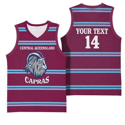 Central Queensland Rugby Custom Basketball Jersey Go Capras Sporty Style - Aussie Hoodie