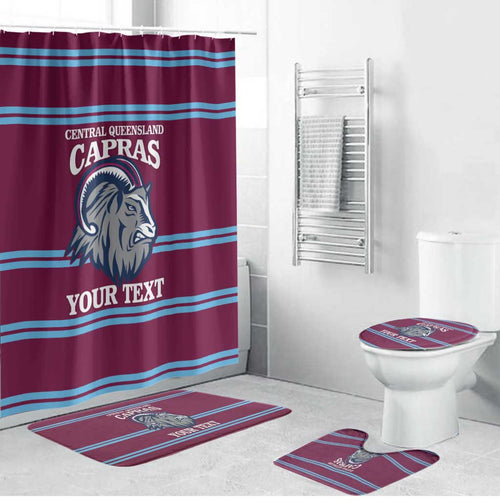 Central Queensland Rugby Custom Bathroom Set Go Capras Sporty Style - Aussie Hoodie