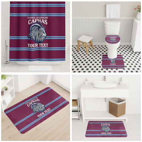 Central Queensland Rugby Custom Bathroom Set Go Capras Sporty Style - Aussie Hoodie