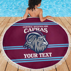 Central Queensland Rugby Custom Beach Blanket Go Capras Sporty Style - Aussie Hoodie