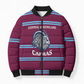 Central Queensland Rugby Custom Bomber Puffer Jacket Go Capras Sporty Style - Aussie Hoodie