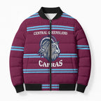 Central Queensland Rugby Custom Bomber Puffer Jacket Go Capras Sporty Style - Aussie Hoodie