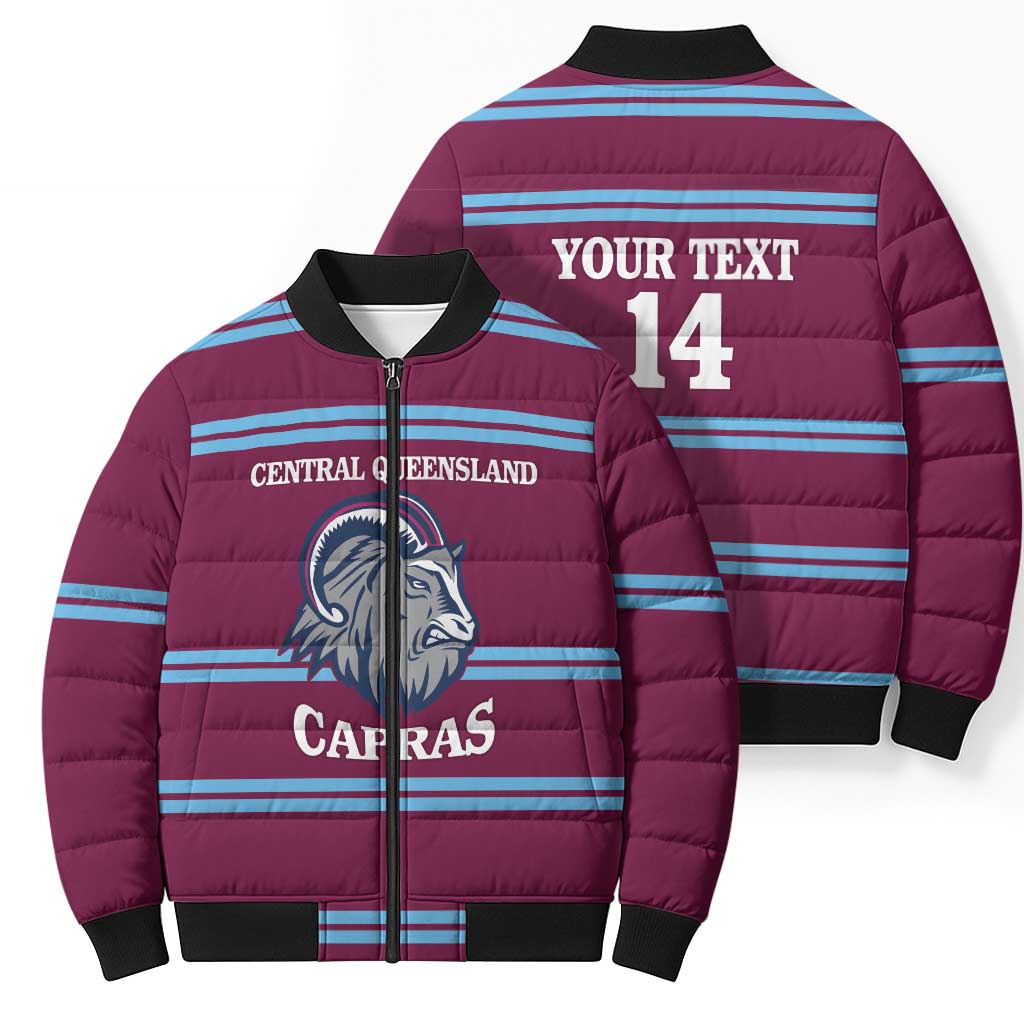 Central Queensland Rugby Custom Bomber Puffer Jacket Go Capras Sporty Style - Aussie Hoodie