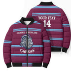 Central Queensland Rugby Custom Bomber Puffer Jacket Go Capras Sporty Style - Aussie Hoodie