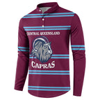 Central Queensland Rugby Custom Button Sweatshirt Go Capras Sporty Style - Aussie Hoodie
