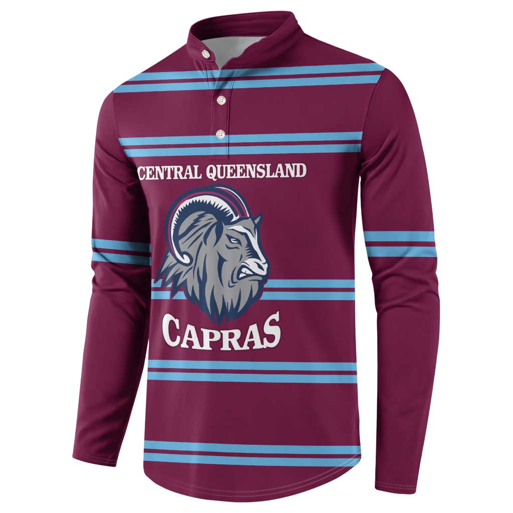 Central Queensland Rugby Custom Button Sweatshirt Go Capras Sporty Style - Aussie Hoodie