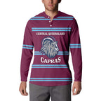 Central Queensland Rugby Custom Button Sweatshirt Go Capras Sporty Style - Aussie Hoodie