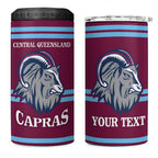Central Queensland Rugby Custom 4 in 1 Can Cooler Tumbler Go Capras Sporty Style - Aussie Hoodie