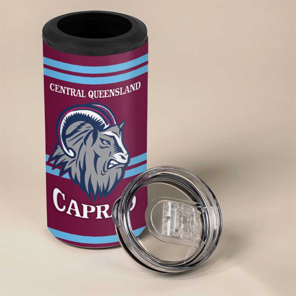 Central Queensland Rugby Custom 4 in 1 Can Cooler Tumbler Go Capras Sporty Style - Aussie Hoodie