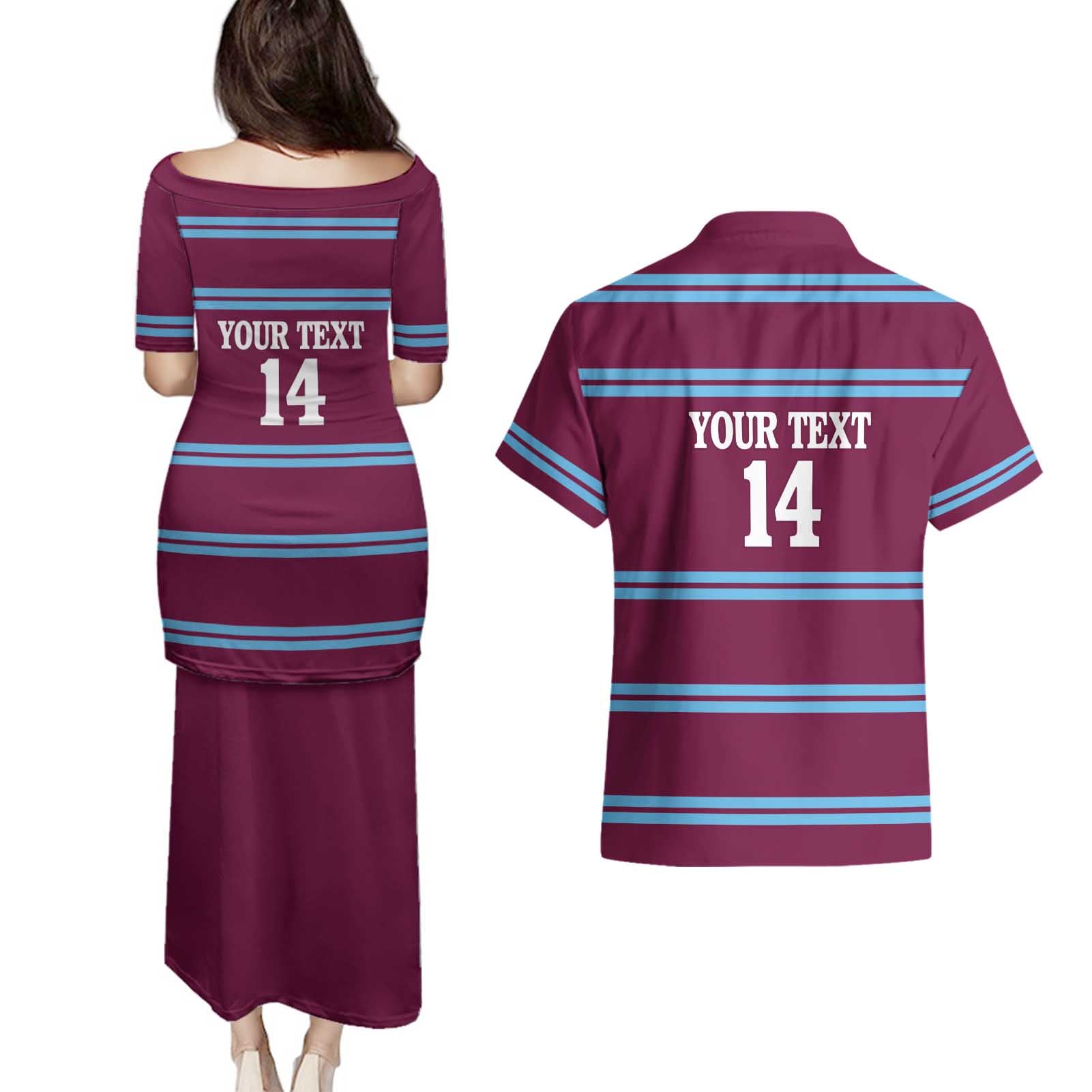 Central Queensland Rugby Custom Couples Matching Puletasi and Hawaiian Shirt Go Capras Sporty Style - Aussie Hoodie