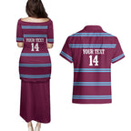 Central Queensland Rugby Custom Couples Matching Puletasi and Hawaiian Shirt Go Capras Sporty Style - Aussie Hoodie