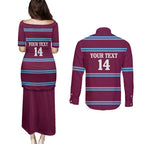 Central Queensland Rugby Custom Couples Matching Puletasi and Long Sleeve Button Shirt Go Capras Sporty Style - Aussie Hoodie