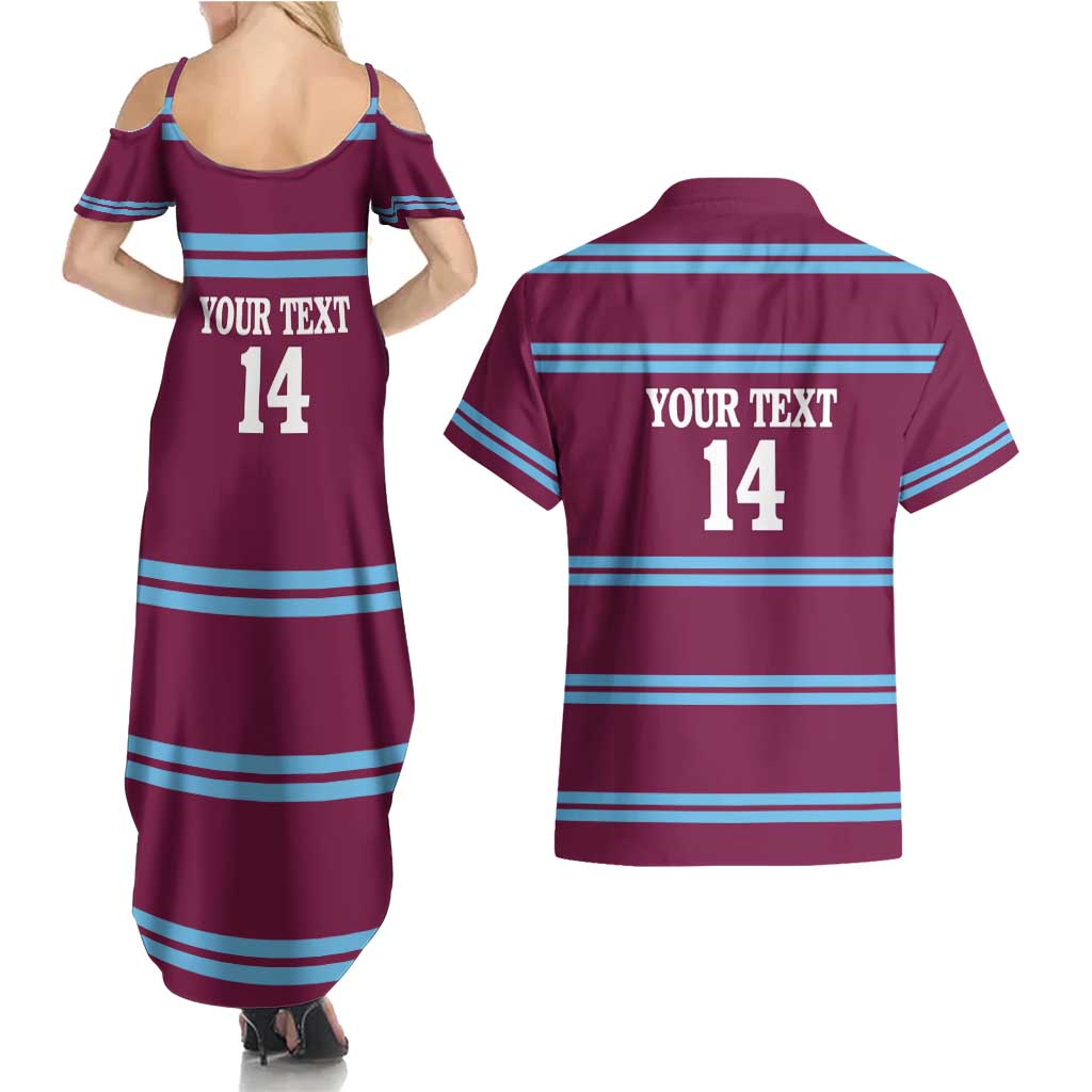 Central Queensland Rugby Custom Couples Matching Summer Maxi Dress and Hawaiian Shirt Go Capras Sporty Style - Aussie Hoodie